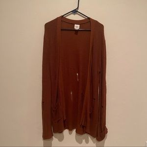 Daytrip Rust Brown Open Front Cardigan